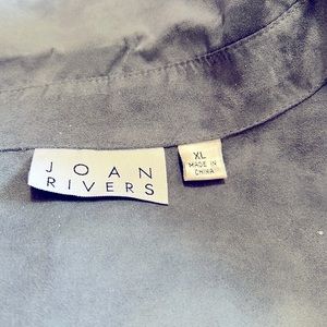 Joan Rivers designer suede like boyfriend shirt for women.